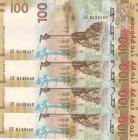 Russia, 100 Rubles, 2015, UNC, p275b, (Total 4 consecutive banknotes)
Estimate: USD 20-40