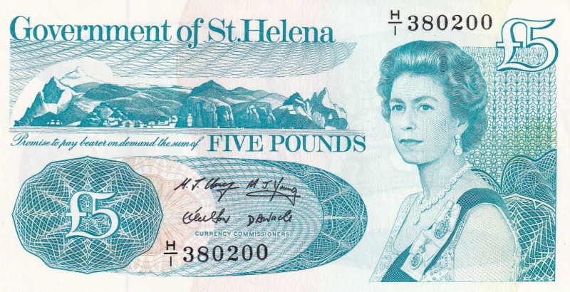 Saint Helena, 5 Pounds, 1998, AUNC, p11a
Queen Elizabeth II. Potrait