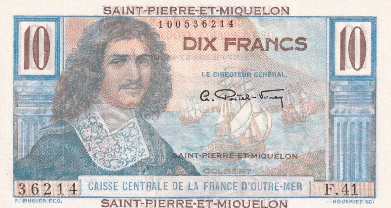 Saint Pierre & Miquelon, 10 Francs, 1950/1960, UNC, p23
Estimate: USD 75-150