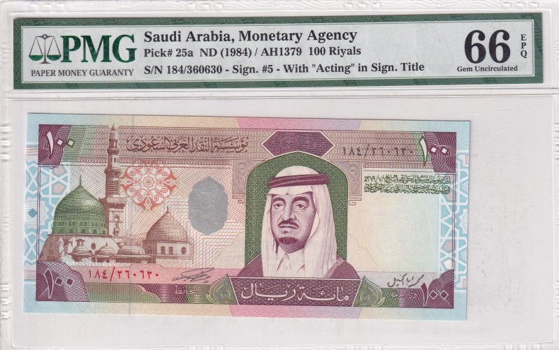 Saudi Arabia, 100 Riyals, 1984, UNC, p25a
PMG 66 EPQ
Estimate: USD 150-300