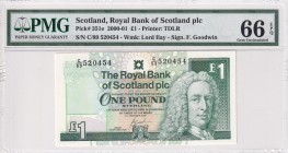 Scotland, 1 Pound, 2000/2001, UNC, p351e
PMG 66 EPQ
Estimate: USD 30-40
