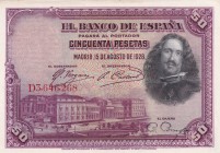 Spain, 50 Pesetas, 1928, UNC, p75c