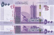 Sudan, 500 Pounds, 2019, UNC, pNew, (Total 2 consecutive banknotes)
Estimate: USD 40-80