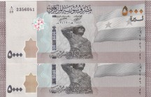 Syria, 5.000 Pounds, 2019, UNC, pNew, (Total 2 consecutive banknotes)
Estimate: USD 20-40