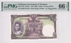 Thailand, 5 Baht, 1956, UNC, p75d
PMG 66 EPQ
Estimate: USD 35-70