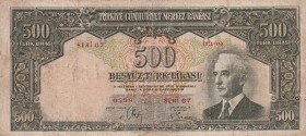Turkey, 500 Lira, 1940, FINE, p138, 2. Emisyon, 2. Tertip, Canceled Punched
Estimate: USD 2500-5000