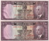 Turkey, 50 Kuruş, , UNC, p133, 2. Emisyon, 1. Tertip
(Total 2 consecutive banknotes)
Estimate: USD 100-200