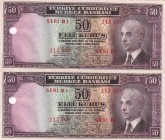 Turkey, 50 Kuruş, , UNC, p133, 2. Emisyon, 1. Tertip
(Total 2 consecutive banknotes)
Estimate: USD 100-200