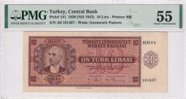 Turkey, 10 Lira, 1942, AUNC, p141, 3. Emisyon, 1. Tertip
PMG 55
Estimate: USD 750-1500