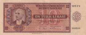 Turkey, 10 Lira, 1942, XF, p141, 3. Emisyon, 1. Tertip
Estimate: USD 250-500