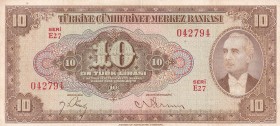 Turkey, 10 Lira, 1948, XF, p148, 4. Emission, 2. Tertip
Estimate: USD 250-500