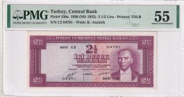 Turkey, 2 1/2 Lira, 1952, AUNC, p150a, 5. Emission, 1. Tertip
PMG 55
Estimate: USD 750-1500