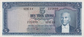 Turkey, 5 Lira, 1959, XF, p155, 5. Emission, 2. Tertip
Natural
Estimate: USD 75-150