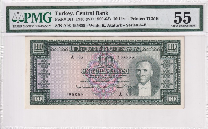 Turkey, 10 Lira, 1963, AUNC, p161, 5. Emission, 6. Tertip
PMG 55
Estimate: USD...