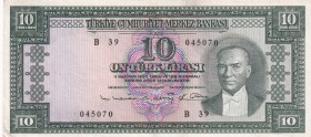 Turkey, 10 Lira, 1963, XF, p161
Estimate: USD 30-60