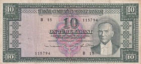Turkey, 10 Lira, 1963, VF, p161, 5. Emission, 6. Tertip
Estimate: USD 20-40