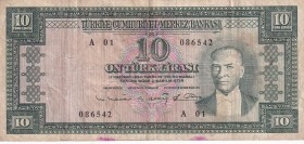 Turkey, 10 Lira, 1963, VF, p161, 5. Emission, 6. Tertip
Stained
Estimate: USD 20-40