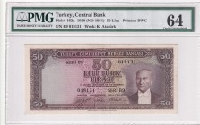 Turkey, 50 Lira, 1951, UNC, p162a, 5. Emission, 1. Tertip
PMG 64
Estimate: USD 5000-10000