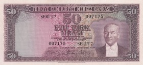 Turkey, 5 Lira, 1957, XF, p165, 5. Emission, 4. Tertip
Pressed
Estimate: USD 100-200