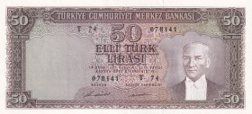 Turkey, 50 Lira, 1957, XF, p165, 5. Emission, 4. Tertip
Estimate: USD 25-50