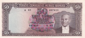 Turkey, 50 Lira, 1960, UNC, p166, 5. Emission, 5. Tertip
Rare
Estimate: USD 4000-8000