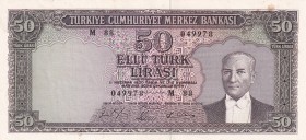 Turkey, 50 Lira, 1964, AUNC, p175, 5. Emission, 6. Tertip
Natural
Estimate: USD 100-200