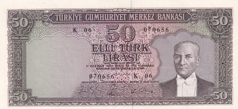 Turkey, 50 Lira, 1964, XF(+), p175a, 5. Emission, 6. Tertip
Natural
Estimate: ...