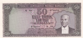 Turkey, 50 Lira, 1964, XF(+), p175a, 5. Emission, 6. Tertip
Natural
Estimate: USD 100-200