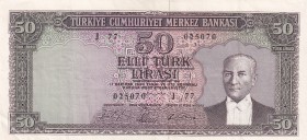 Turkey, 50 Lira, 1964, XF, p175, 5. Emission, 6. Tertip
Estimate: USD 25-50