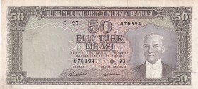 Turkey, 50 Lira, 1971, VF, p187A, 5. Emission, 7. Tertip
Estimate: USD 20-40