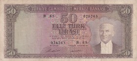 Turkey, 50 Lira, 1971, VF, p187A, 5. Emission, 7. Tertip
There are openings.
Estimate: USD 15-30