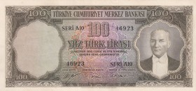 Turkey, 100 Lira, 1952, AUNC(-), p167, 5. Emission, 1. Tertip
Estimate: USD 1000-2000