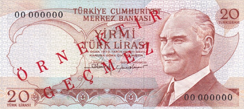 Turkey, 20 Lira, 1983, UNC, p187b, 6. Emission, 4. Tertip
It has the word "ÖRNE...