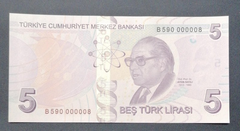 Turkey, 5 Lira, 2013, UNC, p222b, 9. Emission, 2. Tertip
Top 10 Serial Numbers...