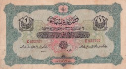 Turkey, Ottoman Empire, 1 Livre, 1916, XF, p90b, Talat / Janko
V. Mehmed Reşad period, AH: 6 August 1332, sign: Talat/ Janko
Estimate: USD 100-200