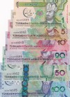 Turkmenistan, 1-5-10-20-50-100 Manat, 2017, UNC, (Total 6 banknotes)
Estimate: USD 25-50