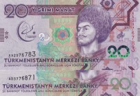 Turkmenistan, 20 Manat, 2012/2017, UNC, p32; p39, (Total 2 banknotes)
Estimate: USD 15-30