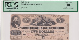 United States of America, Confederate States, 2 Dollars, 1862, VF, p42
PCGS 30
Estimate: USD 100-200