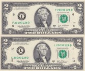 United States of America, 2 Dollars, 2003, UNC, p515b, (Total 2 banknotes)
Twin serial number
Estimate: USD 150-300