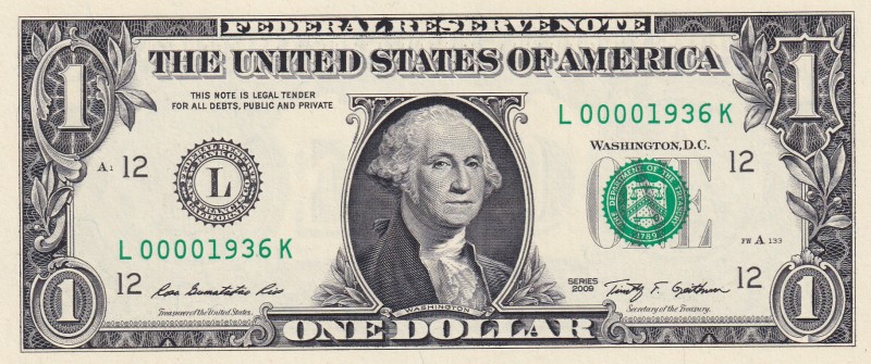 United States of America, 1 Dollar, 2009, UNC, p530
1936 Year Note
Estimate: U...
