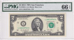 United States of America, 2 Dollars, 2013, UNC, p538
PMG 66 EPQ
Estimate: USD 25-50