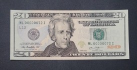 United States of America, 20 Dollars, 2013, UNC, p541
Top 100 Serial Numbers
Estimate: USD 200-400