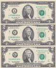 United States of America, 2 Dollars, 2003/2009/2013, UNC, p516; p530A; p538, (Total 3 banknotes)
07.08.2100-08.08.2100-09.08.2100 Day-Month-Year Birt...