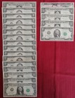 United States of America, 1(7)-2(12)-5 Dollars, UNC, (Total 21 banknotes)
Day-month-year 21 teams
Estimate: USD 1000-2000
