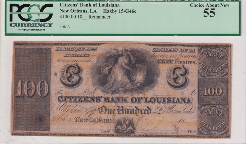 United States of America, 100 Dollars, 1800s, AUNC, , REMAINDER
PCGS 55
Estima...