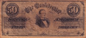 United States of America, 50 Dollars, 1861, XF,
Confederate States of America, Richmond, Counterfeit
Estimate: USD 400-800