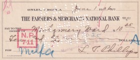 United States of America, 1936,
Virginia The Farmers&Merghan National Bank
Estimate: USD 100-200
