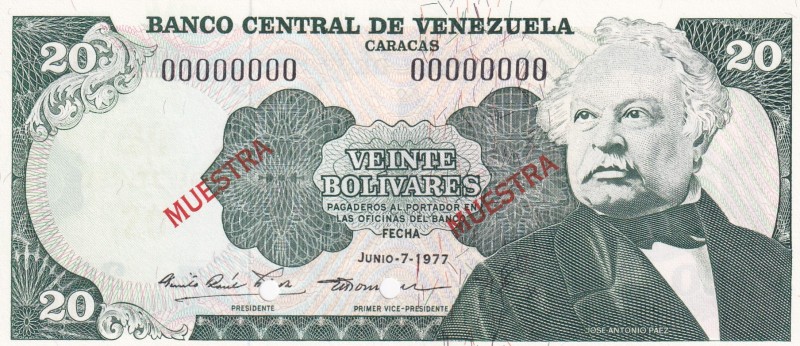 Venezuela, 20 Bolívares, 1977, UNC, p53s2
Estimate: USD 40-80