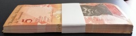 Venezuela, 5 Bolívares, 2007, UNC, p89, BUNDLE
(Total 100 consecutive banknotes)
Estimate: USD 20-40