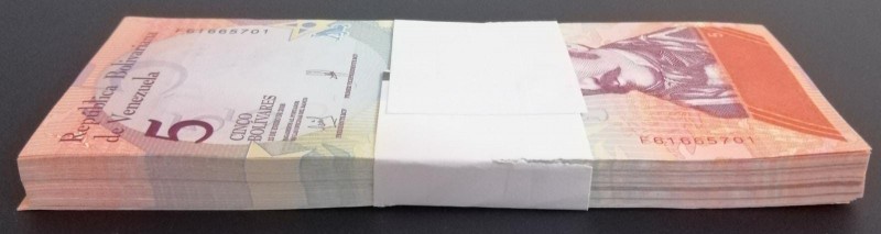 Venezuela, 5 Bolívares, 2018, UNC, p102, BUNDLE
(Total 100 consecutive banknote...